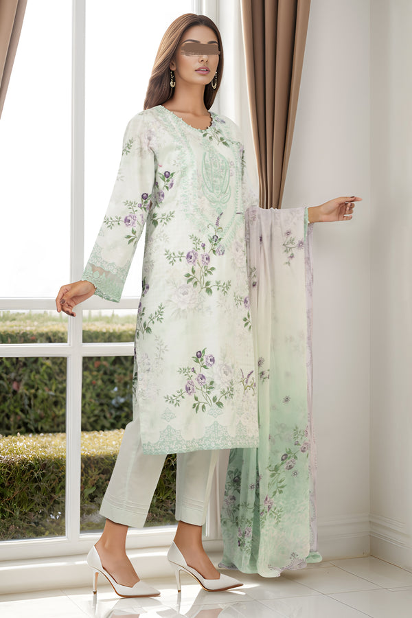 Printed Embroidered Lawn Stitched 3 Piece