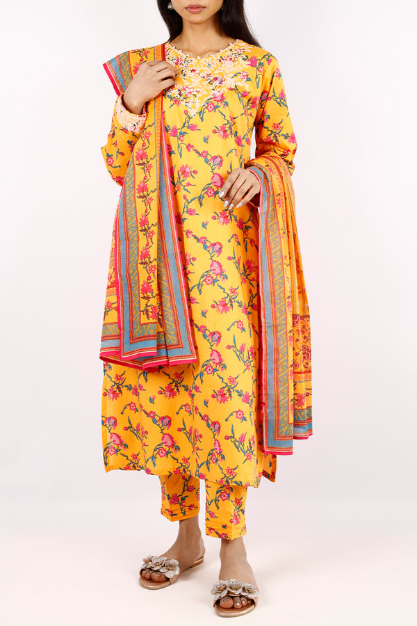 Printed Embroidered Lawn Stitched 3 Piece