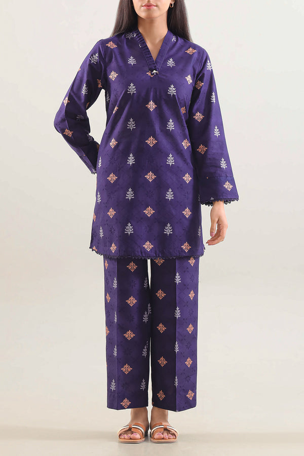 Cotton Jacquard Stitched 2 Piece (Shirt/Trouser)