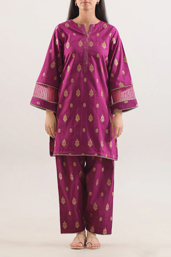 Cotton Jacquard Stitched 2 Piece (Shirt/Trouser)