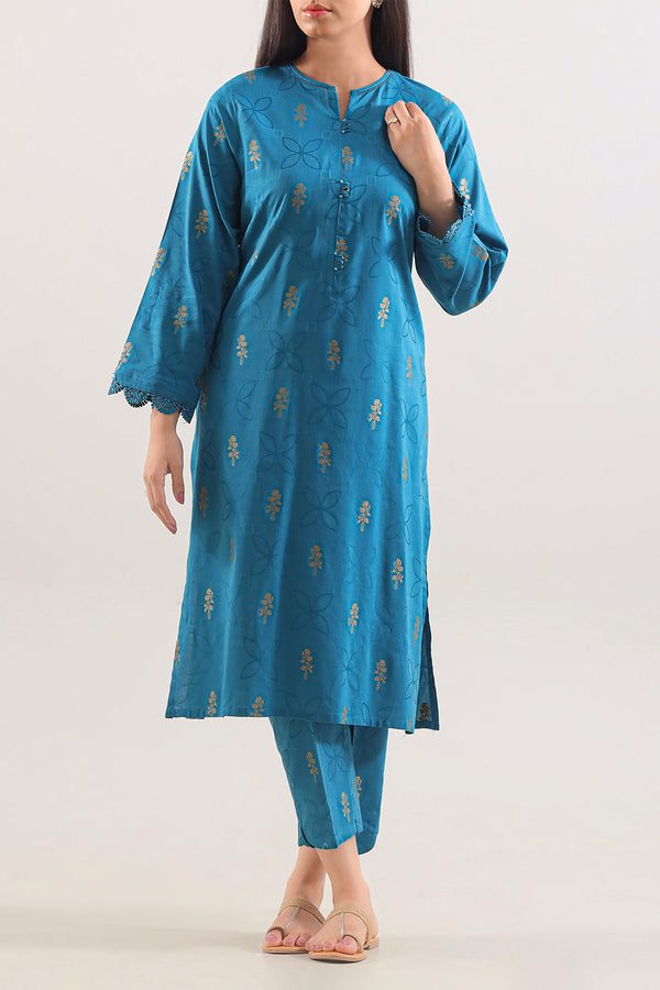 Cotton Jacquard Stitched 2 Piece (Shirt/Trouser)