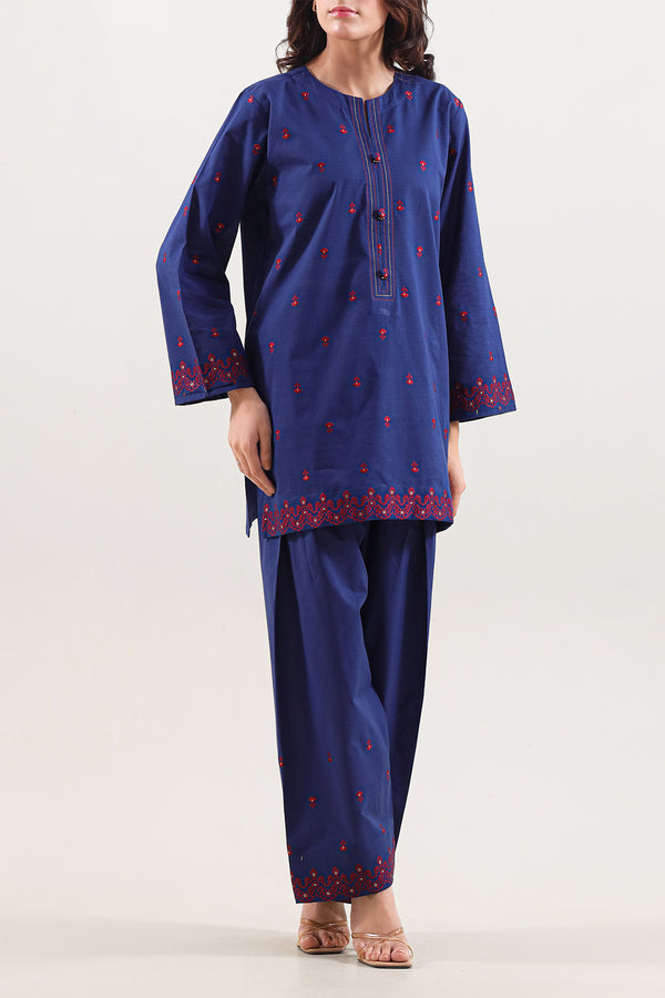 Cotton Jacquard Stitched 2 Piece (Shirt/Trouser)