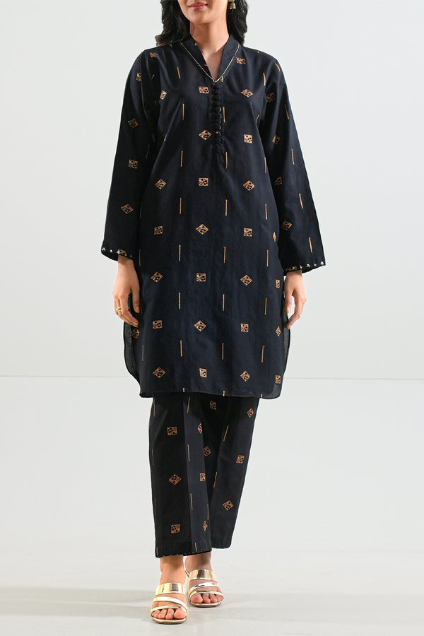 Cotton Jacquard Stitched 2 Piece (Shirt/Trouser)