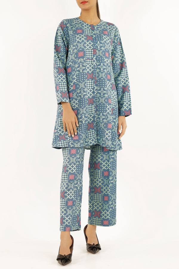 Printed Khaddar Stitched 2 Piece (Shirt/Trouser)