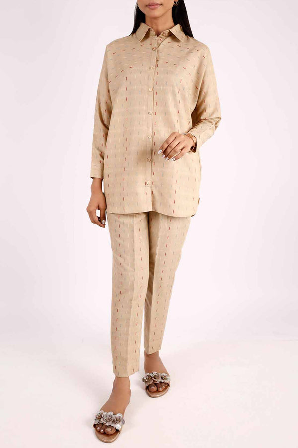 Cotton Jacquard Stitched 2 Piece (Shirt/Trouser)