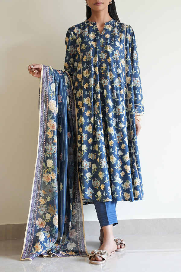 Printed Cotton Jacquard Stitched Shirt