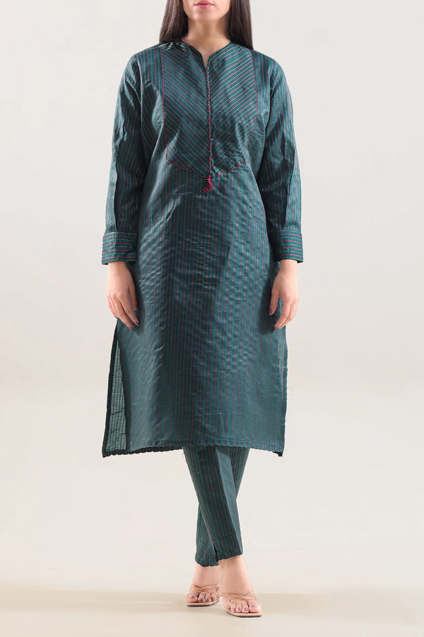 Cotton Jacquard Stitched 2 Piece (Shirt/Trouser)
