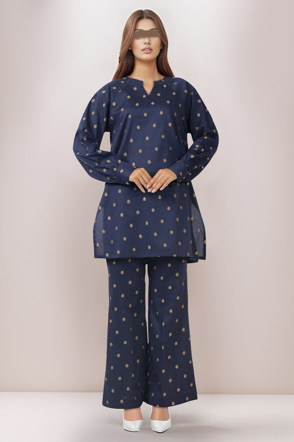 Cotton Jacquard Stitched 2 Piece (Shirt/Trouser)