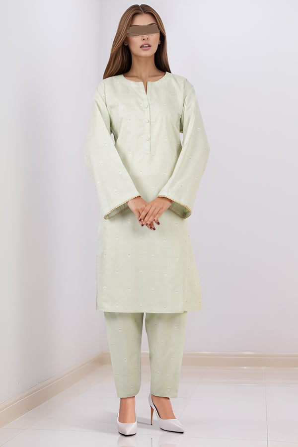 Cotton Jacquard Stitched 2 Piece (Shirt/Trouser)