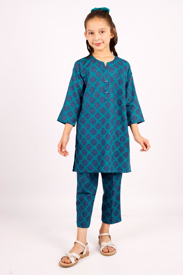 Printed Khaddar Stitched Shirt/trouser For Kids