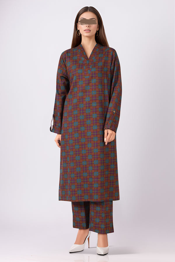 Printed Khaddar Stitched 2 Piece (Shirt/Trouser)