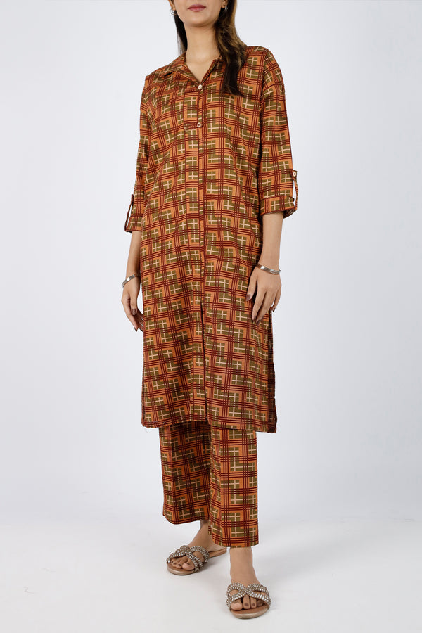 Printed Khaddar Stitched 2 Piece (Shirt/Trouser)