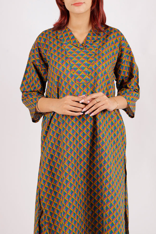 Printed Khaddar Stitched Shirt