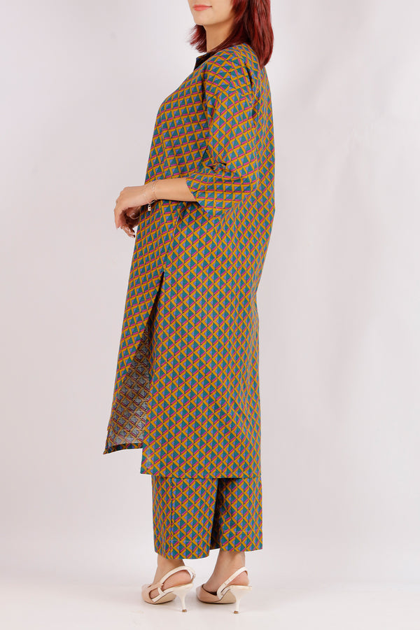 Printed Khaddar Stitched 2 Piece (Shirt/Trouser)