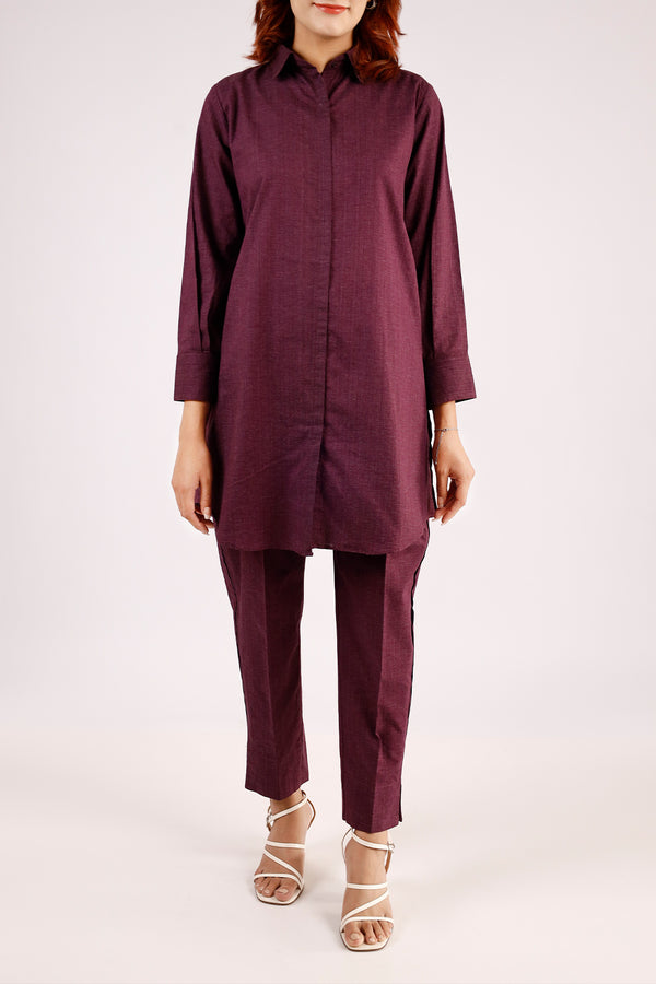 Cotton Jacquard Stitched 2 Piece (Shirt/Trouser)