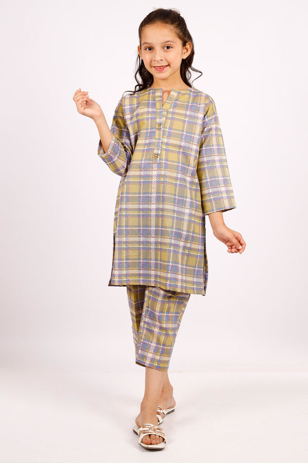 Printed Khaddar Stitched Shirt/trouser For Kids