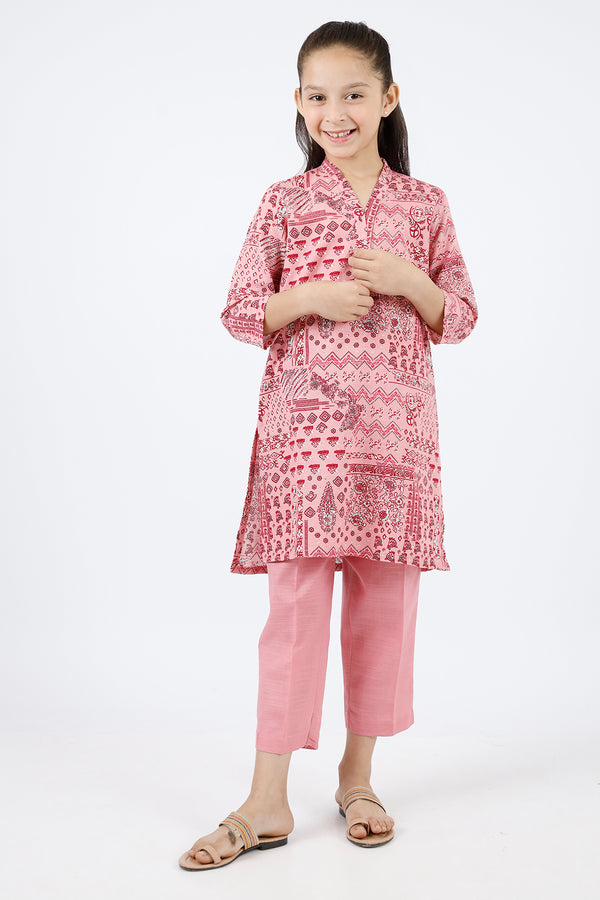 Printed Khaddar Stitched Shirt/trouser For Kids