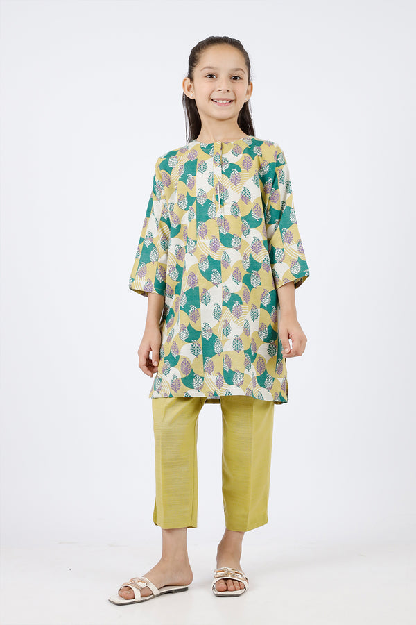 Printed Khaddar Stitched Shirt/trouser For Kids