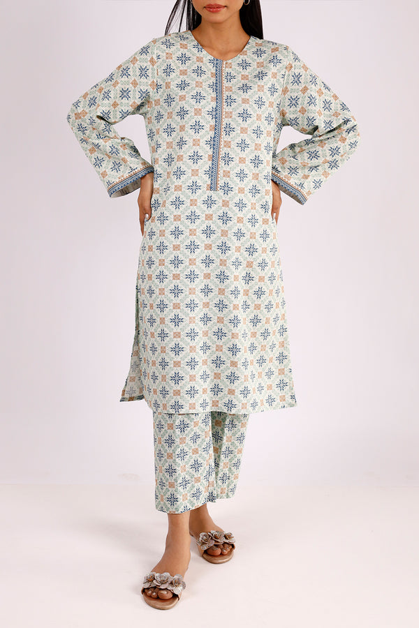 Printed Khaddar Stitched 2 Piece (Shirt/Trouser)