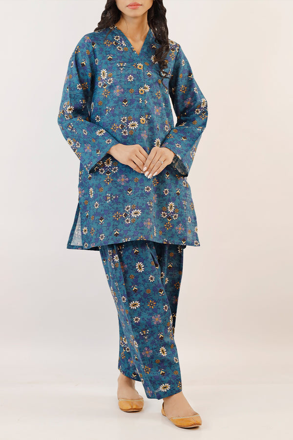 Printed Khaddar Stitched Shirt