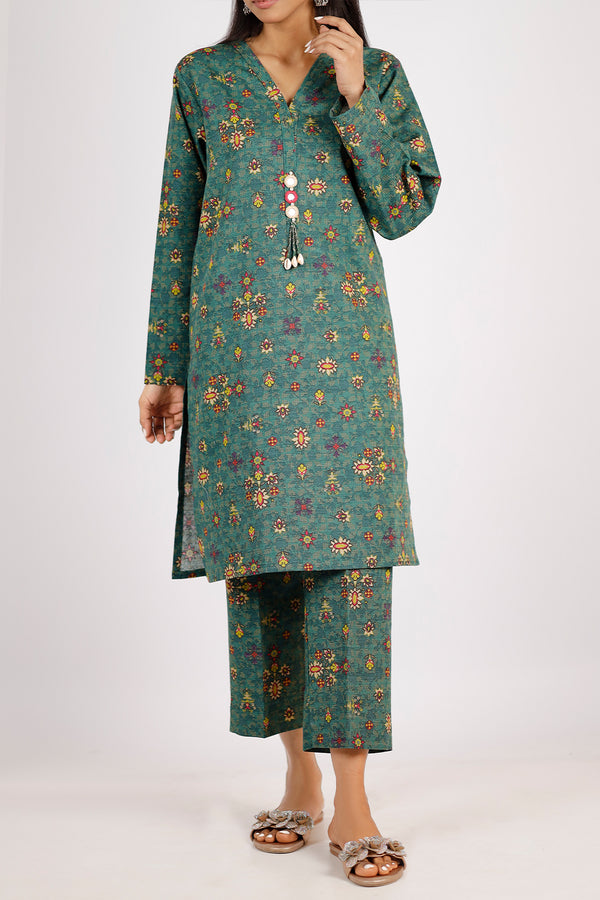 Printed Khaddar Stitched 2 Piece (Shirt/Trouser)