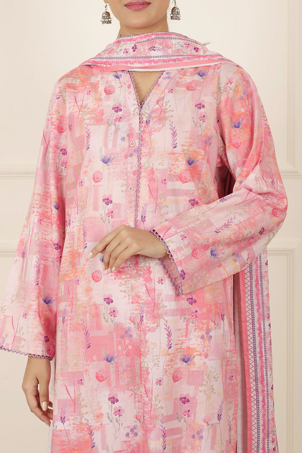 Printed Slub Cotton Stitched Shirt