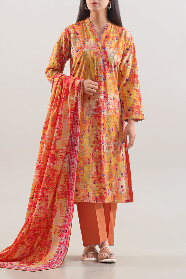 Printed Soft Touch Cotton Stitched 2 Piece (Shirt/Dupatta)