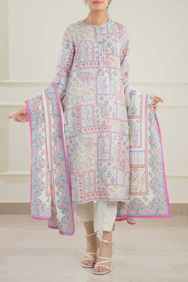 Printed Khaddar Stitched 2 Piece (Shirt/Trouser)