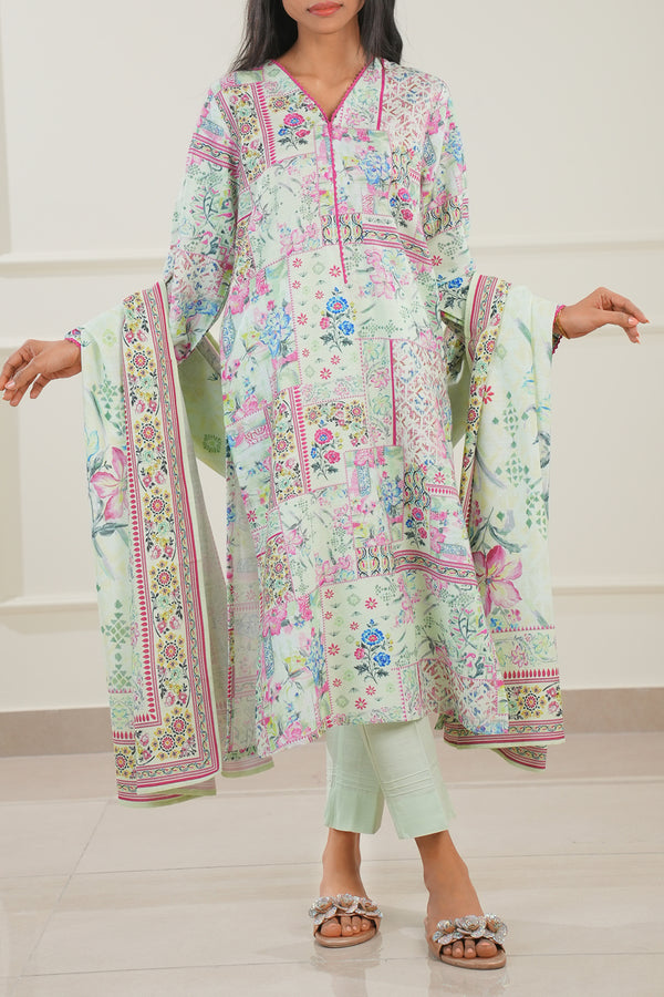 Printed Khaddar Stitched 2 Piece (Shirt/Trouser)