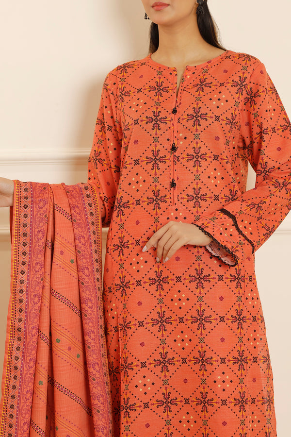 Printed Khaddar Stitched 2 Piece (Shirt/Trouser)