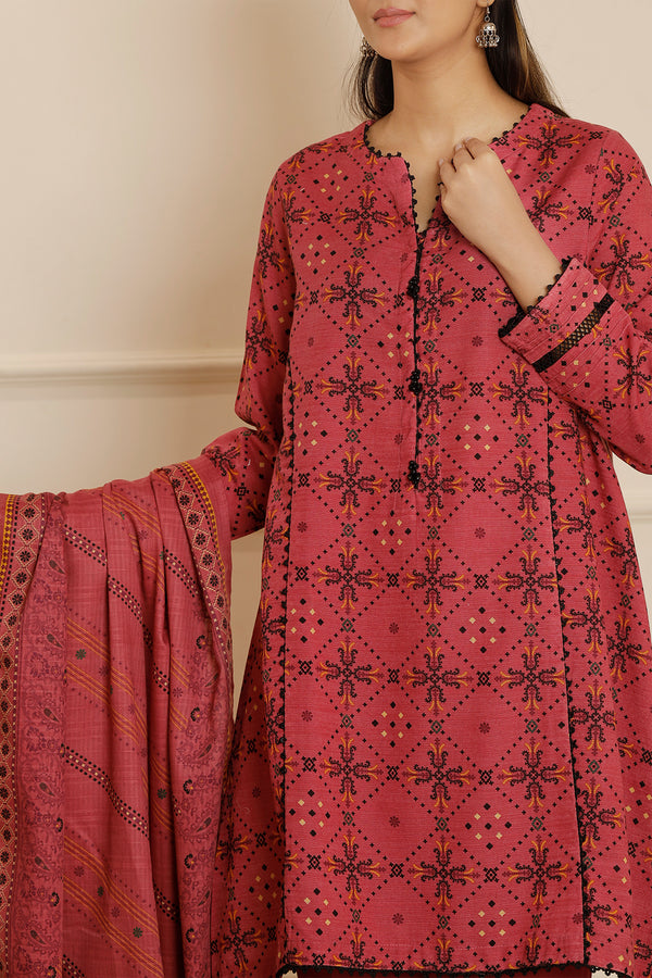 Printed Khaddar Stitched 2 Piece (Shirt/Trouser)