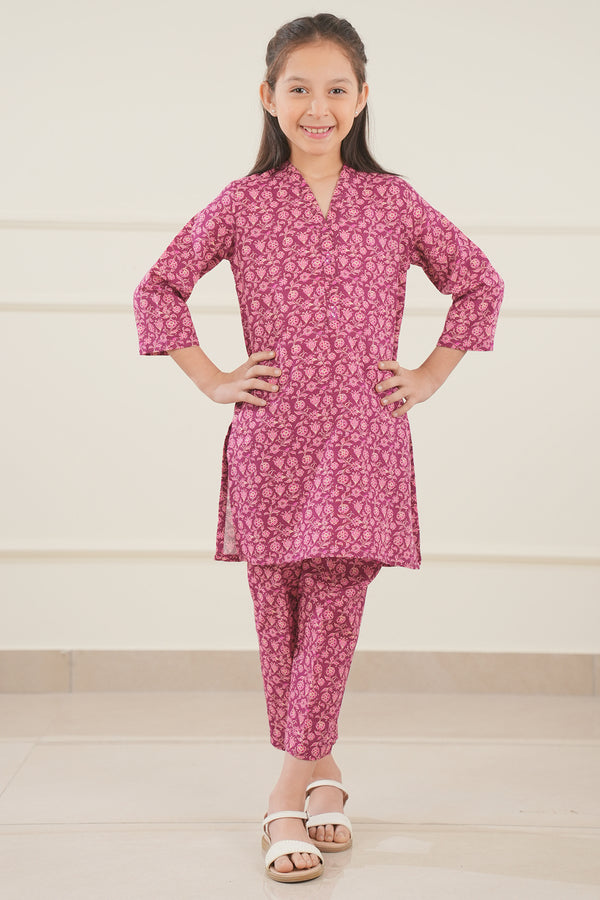 Printed Khaddar Stitched Shirt/trouser For Kids