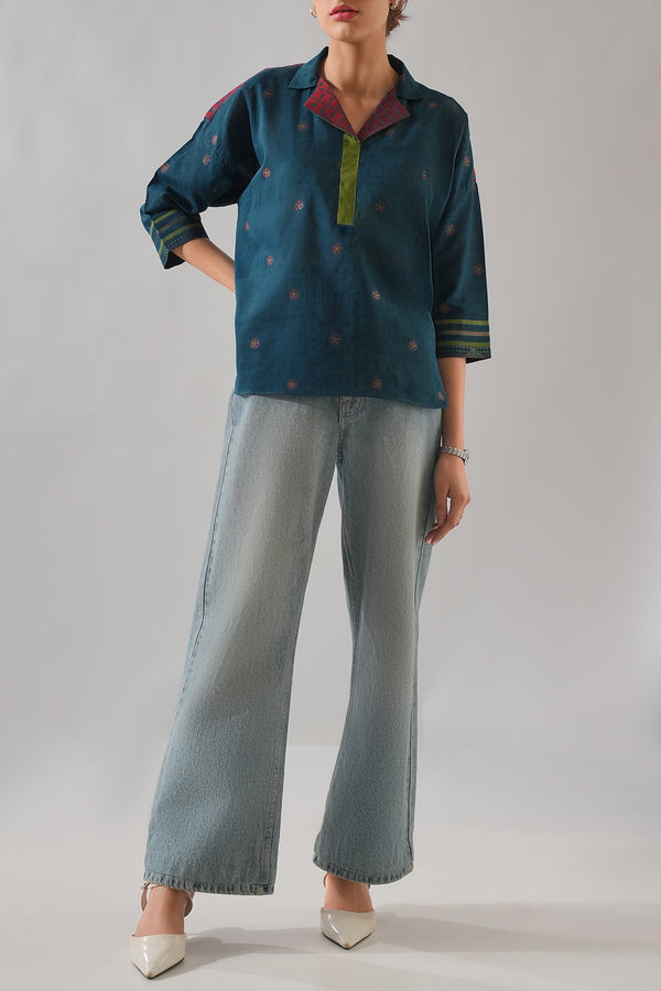 Jacquard Cotton Stitched Shirt