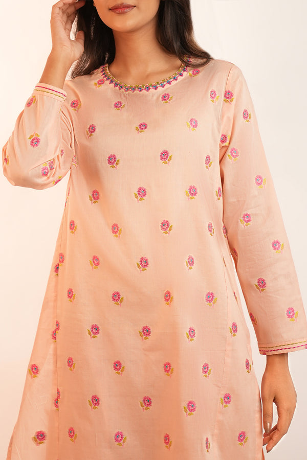 Cotton Jacquard Embroidered Stitched 2 Piece (Shirt/Trouser)