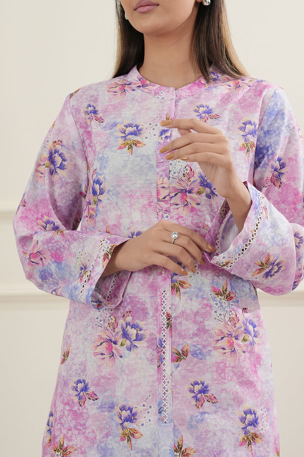 Printed Khaddar Stitched Shirt