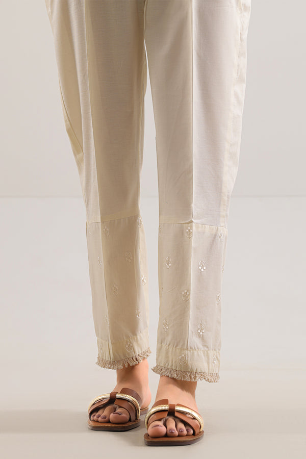 Embroidered Cotton Jacquard Pant