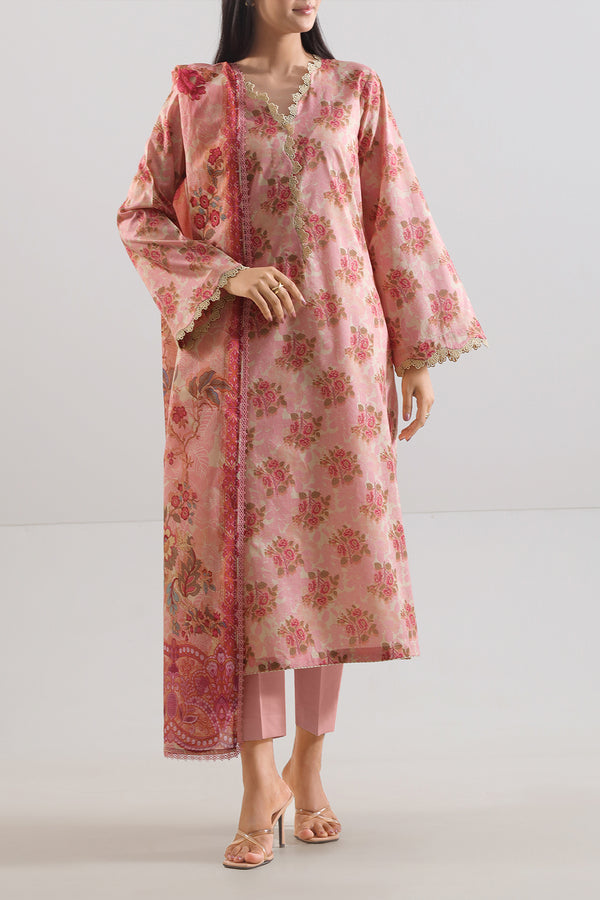 Unstitched Printed Lawn 3 Piece