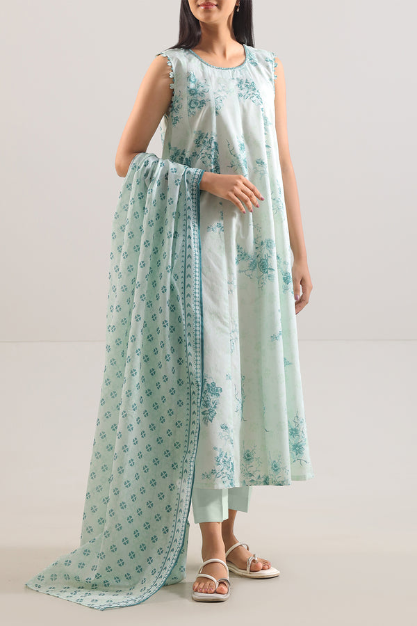 Unstitched Printed Lawn 3 Piece