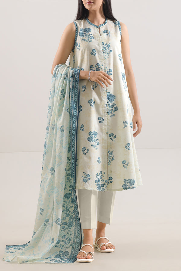 Unstitched Printed Lawn 3 Piece