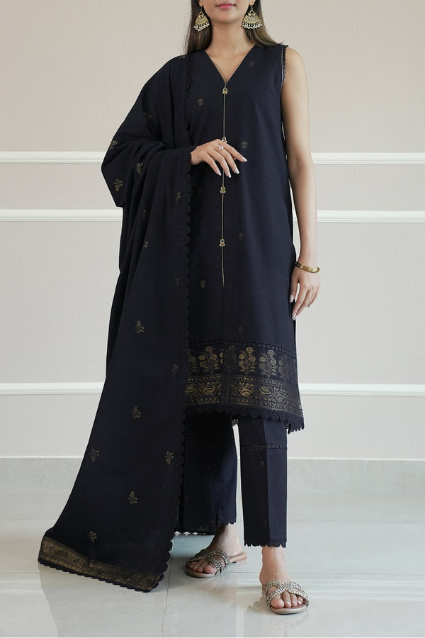 Unstitched Jacquard Cotton 3 Piece