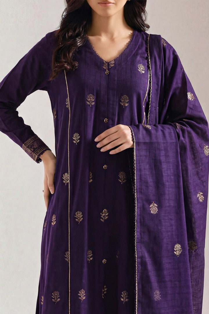 Unstitched Jacquard Cotton 3 Piece – SAYA