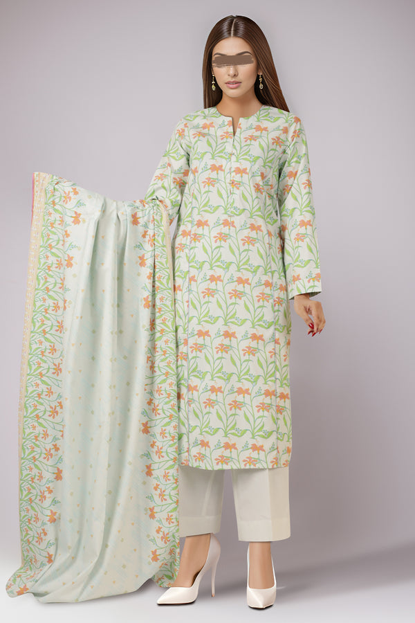 Unstitched Printed Cotton Viscose 3 Piece