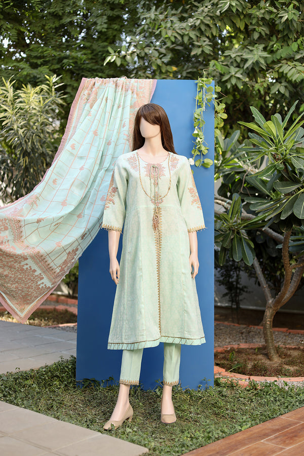 Unstitched Embroidered Self Lawn Jacquard 3 Piece