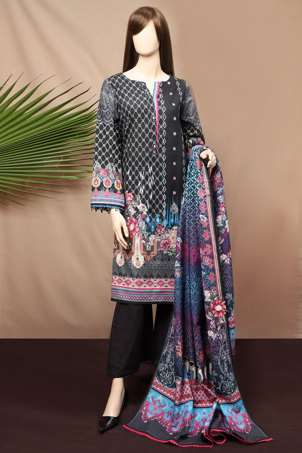 Unstitched Printed Khaddar 3 Piece