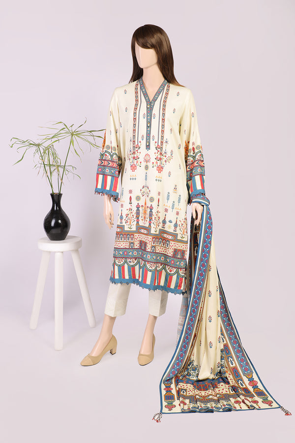 Unstitched Printed Viscose Dobby 2 Piece (Shirt/Dupatta)