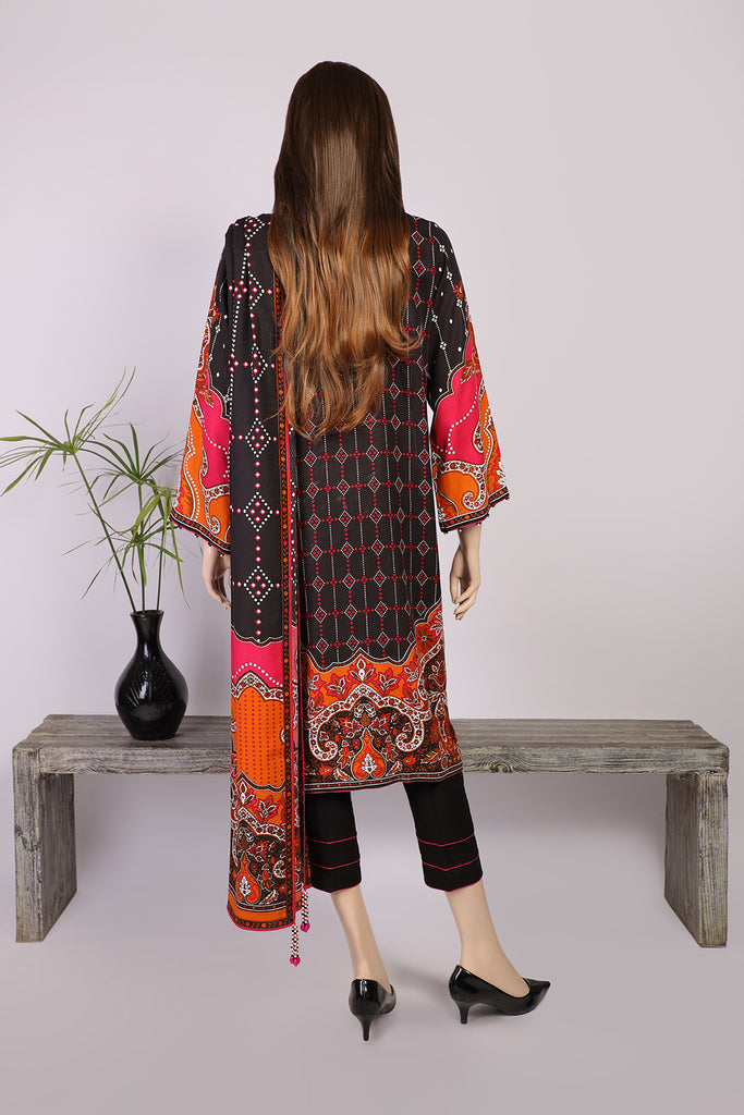 Unstitched Printed Viscose Dobby 2 Piece (Shirt/Trouser)