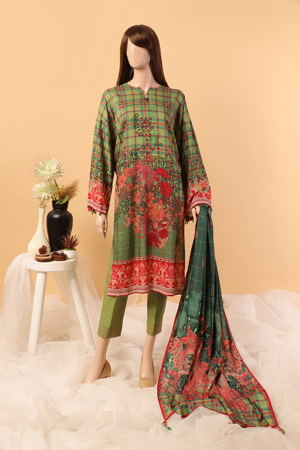 Unstitched Printed Linen 2 Piece (Shirt/Dupatta)