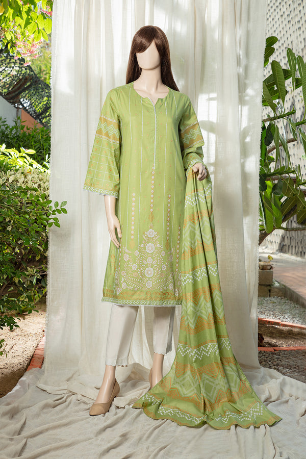 Unstitched Printed Lawn 2 Piece (Shirt/Dupatta)