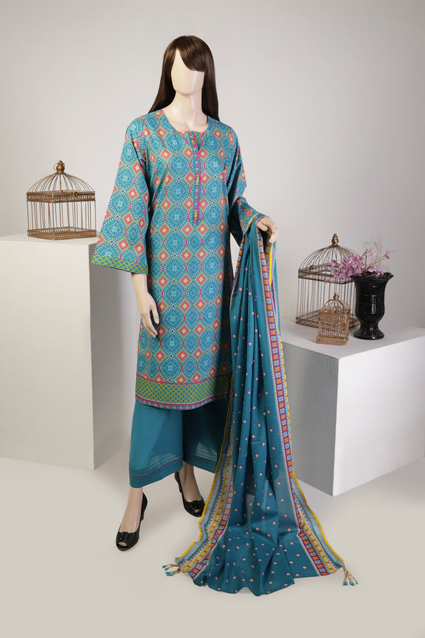 Unstitched Printed Lawn 3 Piece