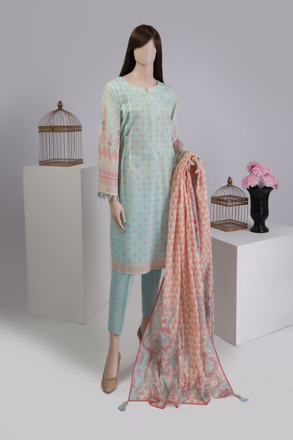 Unstitched Printed Lawn 3 Piece